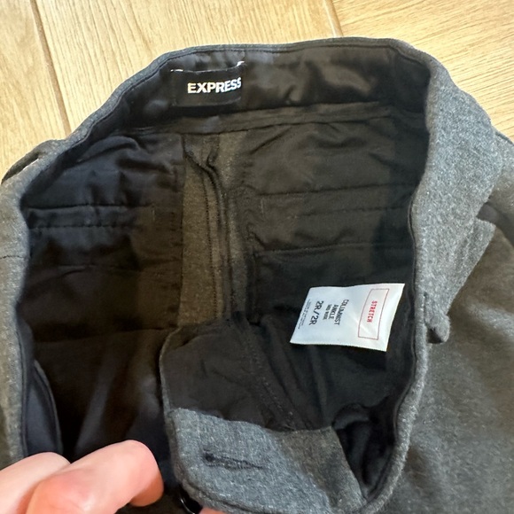 SALE ITEM: Express 2 Stretch Mid-rise Ankle Columnist Gray Black Piping - Picture 6 of 11